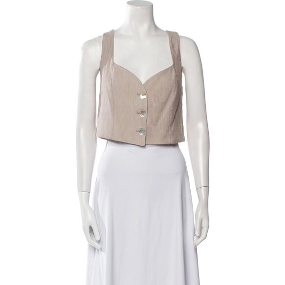 Jason Wu Crop Button-Up Tank Top - XS - Picture 2 of 4